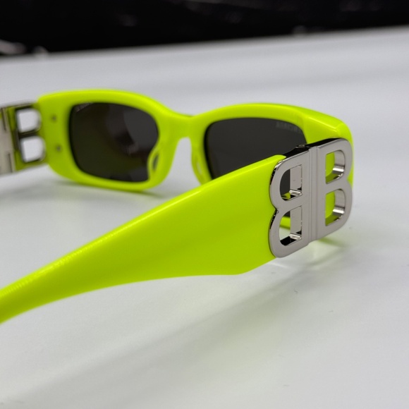 NEW BB0096S 008 BALENCIAGA YELLOW GREY SQUARE WOMEN BALENCIAGA SUNGLASSES - Picture 7 of 10